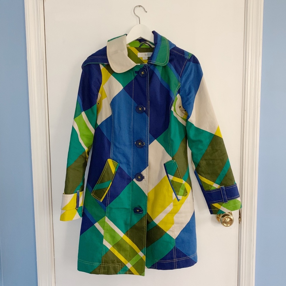 Boden Plaid Rain Jacket/Rain Coat - Rainy Day Mac